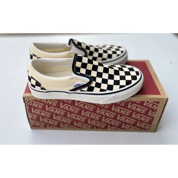 Vans Checkerboard Slip-On Black White Size 6.5 - Picture 7 of 11